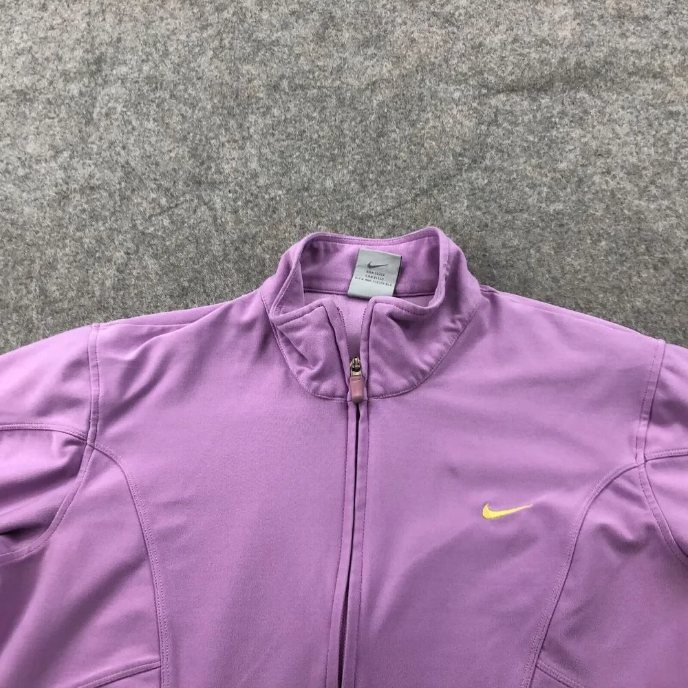 Nike Jacket Womens Medium Purple Full Zip Track Running Hiking Dri Fit Y2K VTG * - Picture 4 of 13